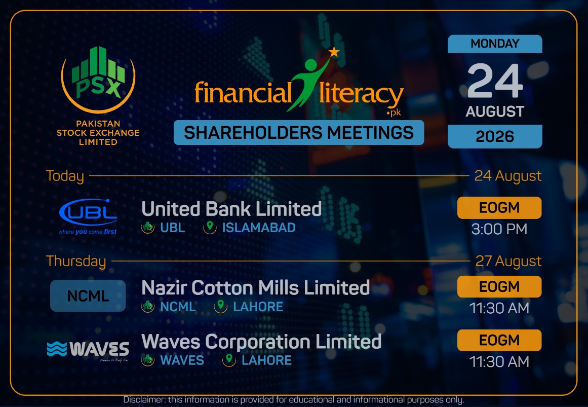 Shareholders Meetings Schedule August 24–30, 2026
