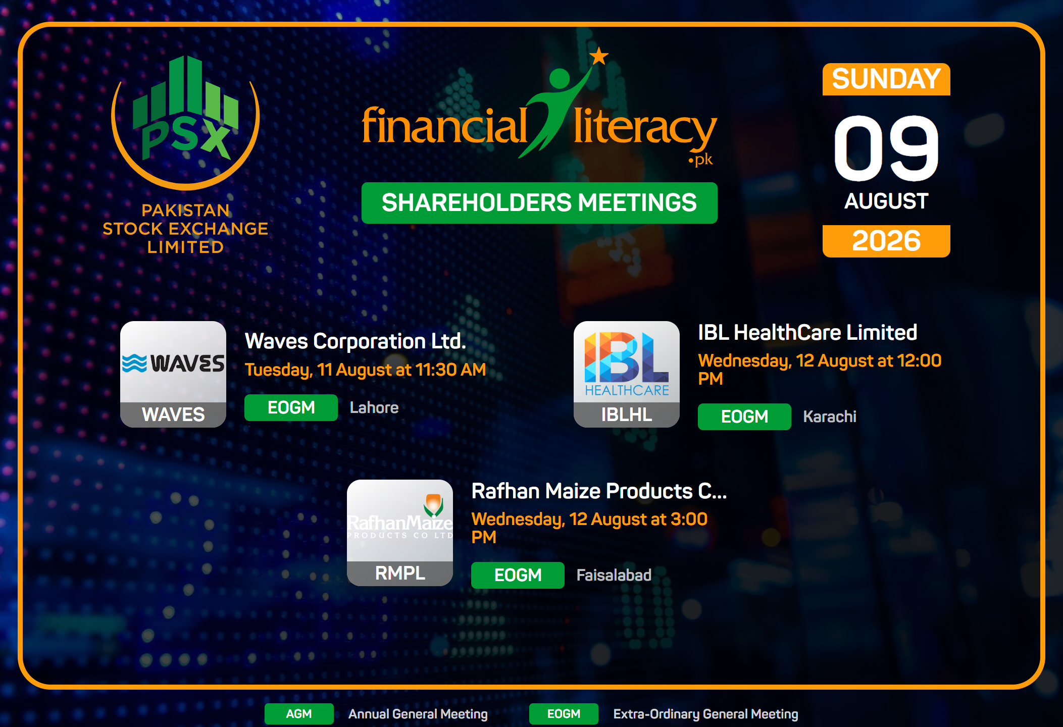 Shareholders Meetings in August 2nd Week