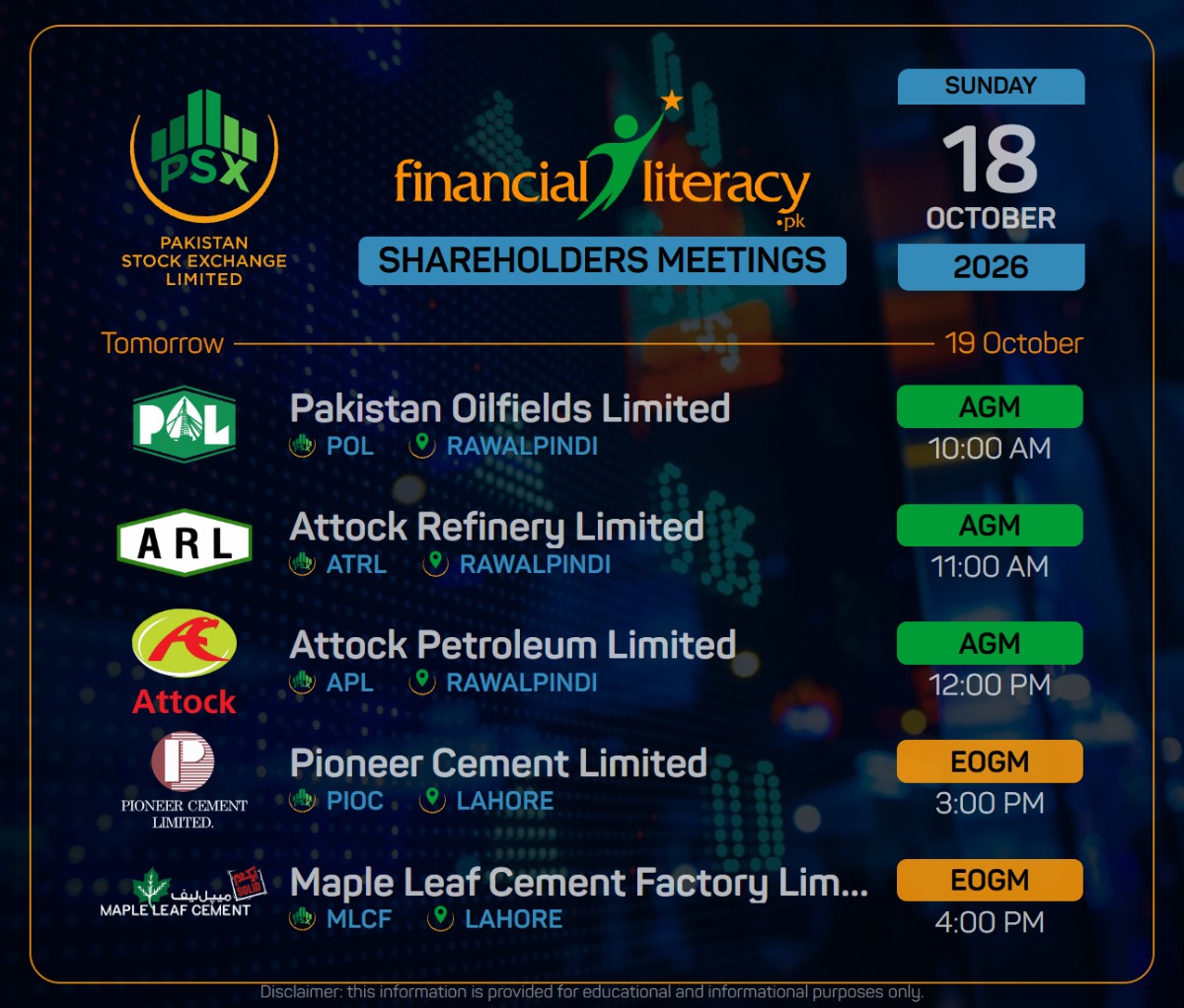 PSX Shareholders Meetings 19-Oct-2026